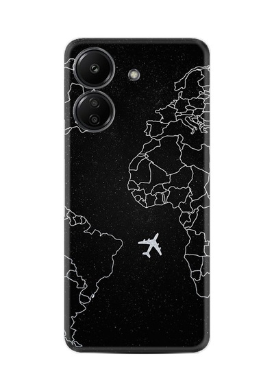 Tecno Spark Go 2024 Kılıf Desenli Silikon Platinium Series Black Plane 1868