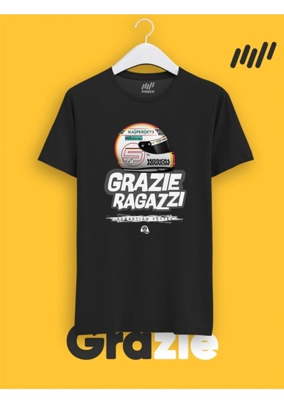 Startmore Sebastian Vettel Grazie Ragazzi T-shirt Siyah