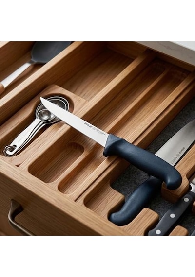 Pirge Butcher&apos S Germany Sıyırma Bıçağı Kıvrık Sert 15 Cm Siyah