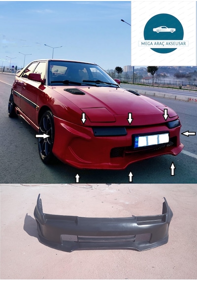 Mazda 323 Hb Ön Tampon Modifiyeli Boyasız Ham Siyah Fiberclass