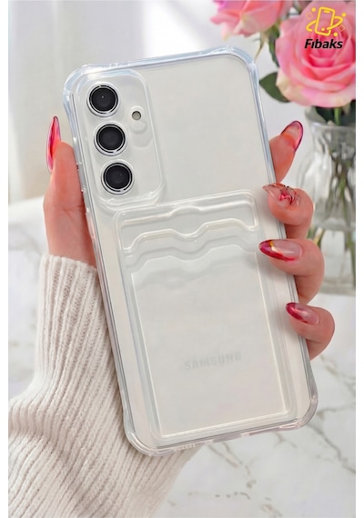 Fibaks Galaxy A54 Uyumlu Kılıf Kamera Koruma Ve Köşe Korumalı Arkası Kartlıklı Cüzdanlı Darbe Emici Kapak