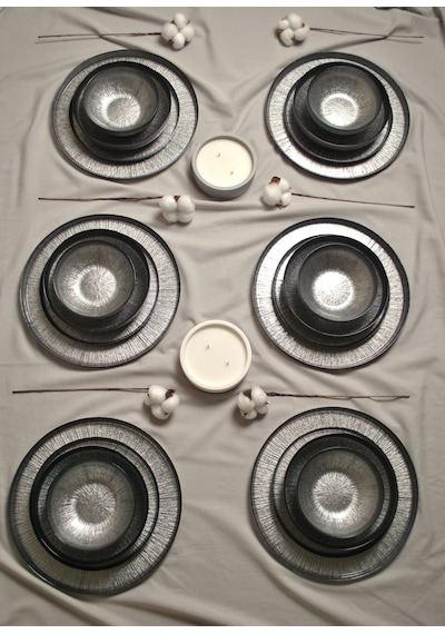 24 Parça 6 Kişilik Yemek Takımı Cam Yemek Seti