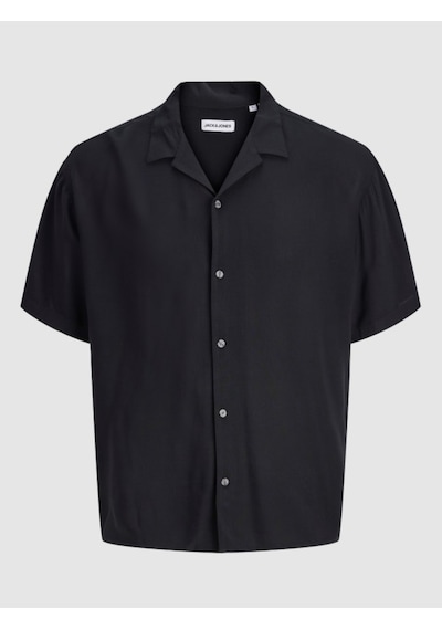 Jack Jones Erkek Viskon Rahat Kesim Kısa Kollu Gömlek 12288852 Black