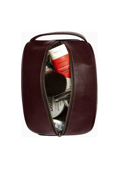 Ryoko Liwa Dopp Kit Deri Seyahat Ve Bakım Çantası El Çantası Vintage Brown 3