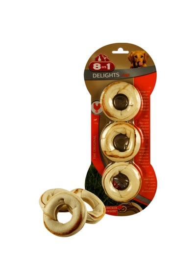 8in1 Rings Delights Tavuklu Halka Köpek Ödülü 3 x 119 G 3'lü