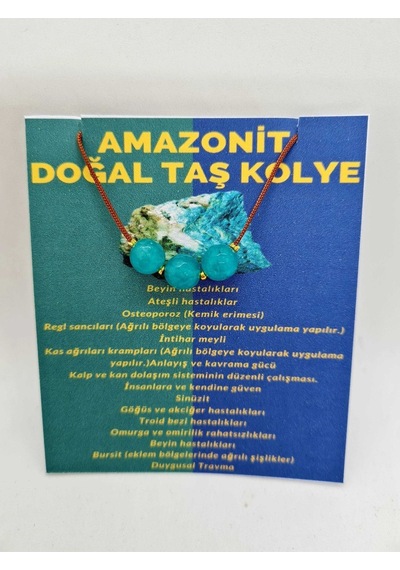 Sertifikalı Amazonit Doğal Taş Kolye Ayarlanabilir Orijinal Doğal Taş Çok Fonksiyonlu Kolye Çok REnkli