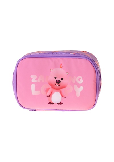 Kaukko Kids Loopy Baskılı Lila - Pembe Kız Çocuk Organizer Kalem Çantası - Kalemlik - L5295 Çok Renkli
