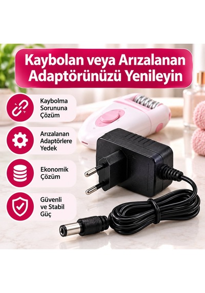 Philips Beauty Epilatör Epilasyon Ağda Kıl Alma Cihazı Uyumlu Şarj Aleti Adaptörü 12v 1a