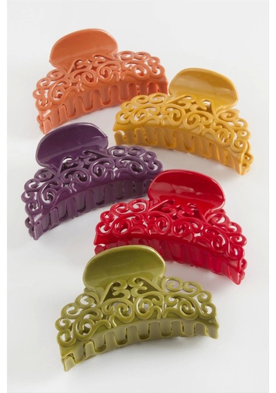 Çini Desenli Renkli Mandal Toka 8 Cm Kırmızı