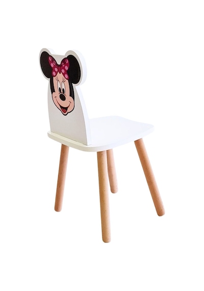 Liva Ahşap Çocuk Aktivite Çalışma Sandaliyesi 4-12 Yaş Minnie Mouse Liva Ahşap Beyaz