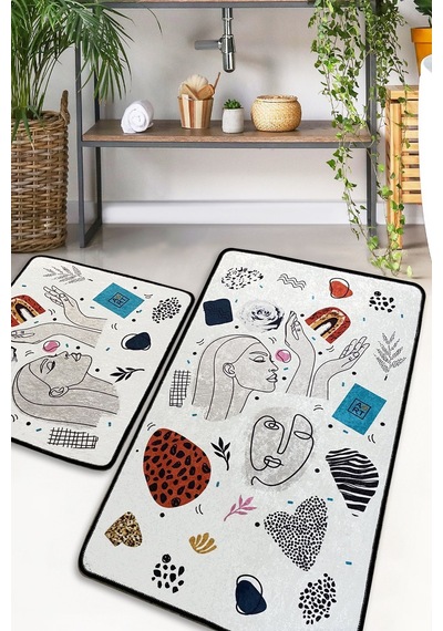 Skulp 2'li Set Banyo Halısı Djt Renkli