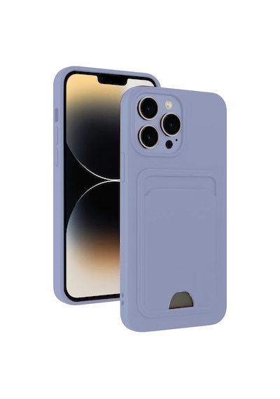Mey İthalat Apple Uyumlu iPhone 13 Pro Max Kılıf Kelvin Kartvizitli Silikon - Lila