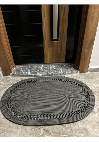 Amsterdam Serisi Jüt, Desenli Kapı Önü, Paspas, Banyo Paspası, Balkon Paspası/hediyelik, Ev Eşyası Antrasit 80 X Çok Renkli