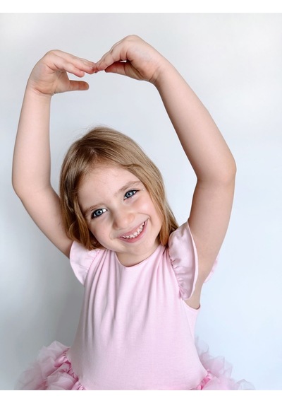 Linola Baby Kids Rainbow Tütü Etekli Kısa Kollu Çocuk Elbisesi Pembe
