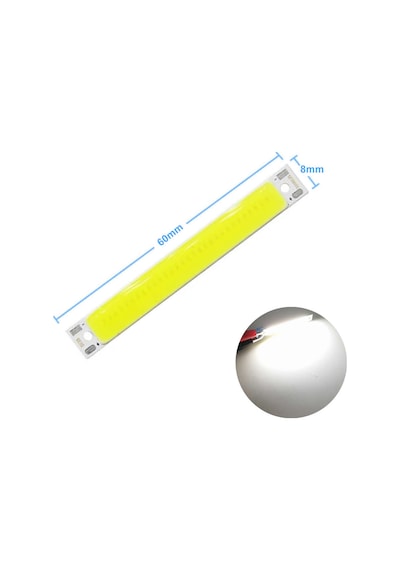 3W 60x8mm Soğuk Beyaz Şerit Led Modül Aluminyum Pcb Cob Şerit Led Floresan Lamba Aydınlatma Işık