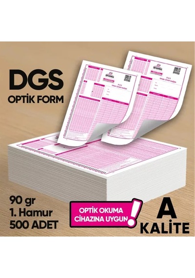 DGS Akademik Değerlendirme Optik Formu (500 Adet - 90 gr - Optik Okuma Cihazlarıyla Uyumlu)