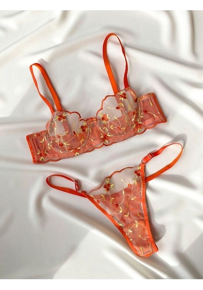 La Linaa Flora Portakal Kadın Bralet Takım-turucu Turuncu