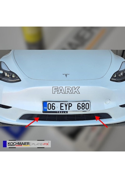 Kochmaier Plate-fix Çerçevesiz Takmatik Araç Plakalık Seti - Yeni Nesil Görünmez Plaka Altlığı, Gizli Plaka Sab