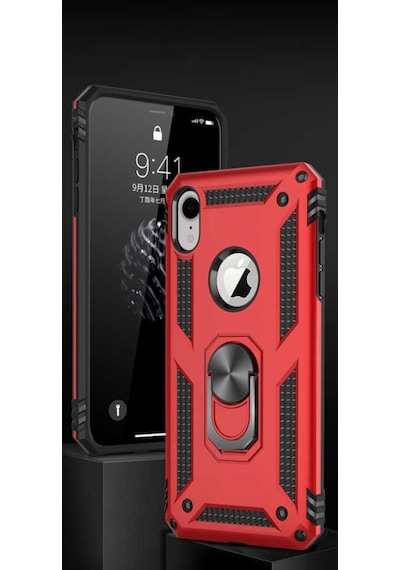 Apple Uyumlu iPhone XR 6.1 Kilif Yüzüklü Zirh Tank Vega 386841443