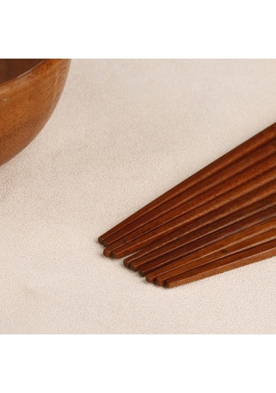 Valkyrie 5 Çift Ahşap 22,5cm Yemek Çubuğu Seti Hediyelik Kutulu Japon Çin Kore Sushi Chopstick