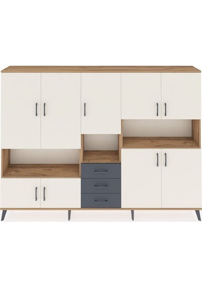 Arges Dolap 13 Raflı 3 Çekmeceli 9 Kapaklı 220x30x163 Çam-aytaşı/ Çam-aytaşı/antrasit Arges Dolap 13 Raflı 3 Çekmeceli 9 Kapaklı 220x30x163 Çam-aytaşı/ Çam-aytaşı/antrasit