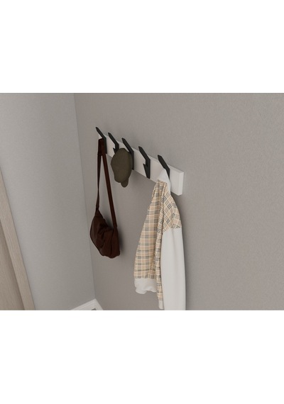 Hepsi3boyutlu Modern Duvar & Kapı Kanca Askılık - 5 Adet Siyah Kanca Askılık - Model No : 3 Siyah