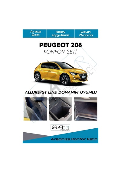 Graficar Design Peugeot 208 Konfor Seti Eşya Saklama Cepleri İçin Hazır Kumaş Kaplama Ses Giderici I Zolasyon Amaçlı Set 2.nesil "allure/gt Lıne" Do Graficar Design Peugeot 208 Konfor Seti Eşya Saklama Cepleri İçin Hazır Kumaş Kaplama Ses Giderici I Zolasyon Amaçlı Set 2.nesil "allure/gt Lıne" Do