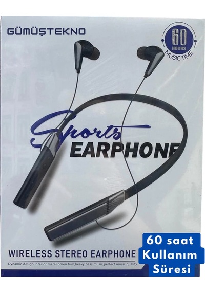 60 Saat Şarjlı Boyuna Takılan Kablosuz Bluetooth Kulaklık Sporcu Ios Android Uyumlu Bulututlu