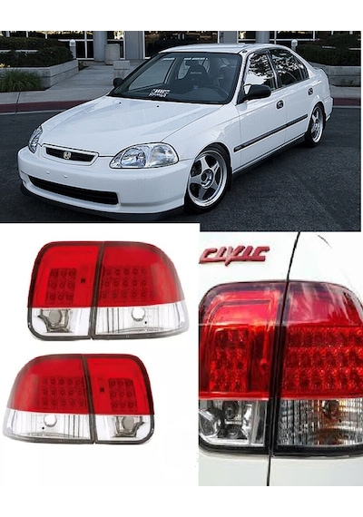 Honda Civic 1996-2001 Kırmızı Beyaz Ledli Arka Stop Lambası