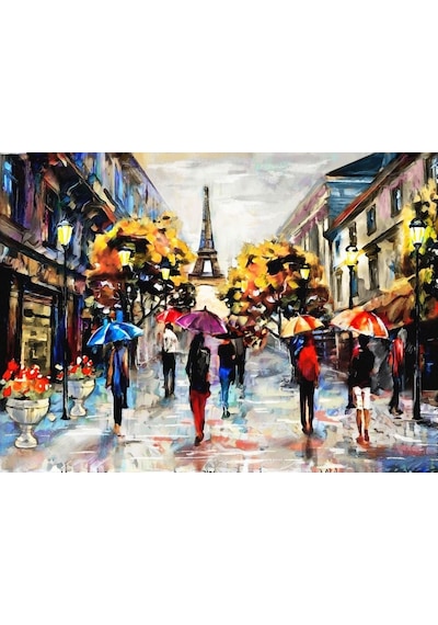Nova Puzzle 1000 Parça Yağmurlu Havada Eyfel Sokakları Puzzle - Y