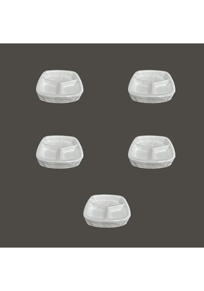 Dağyüce Tek Kullanımlık Köpük 3 Bölmeli Tabldot Köpük Tabak - 23.5x25 Cm. - 10 Adetlik 5 Paket 15x9