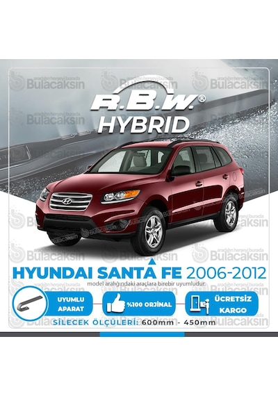 Hyundai Santa Fe Ön Silecek Takımı (2006-2012) RBW Hibrit