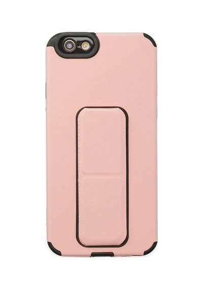 Apple İphone 6 Kılıf Mega Standlı Silikon - Pudra