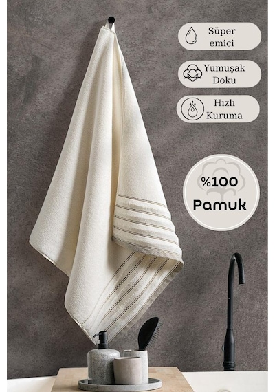 Tekli Havlu Mıcro Pamuk Karna Eco Vesta - 70 X 140 Bej