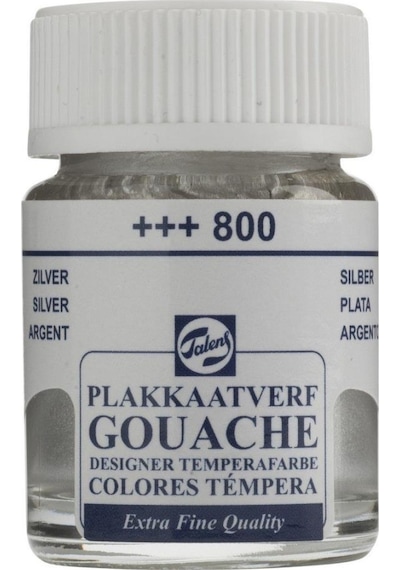 Talens Guaj Boya Cam Şişe 16Ml 800 Silver Metalik.Yaldız Silver Metalik Yaldız