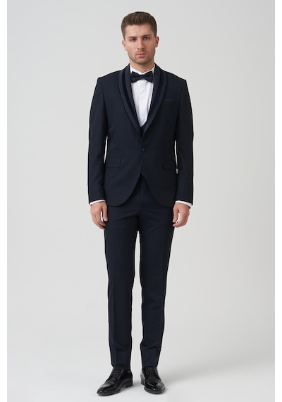 White Stone Chicago D2403 Slim Fit 6 Drop Damatlık Takım Elbise Lacivert - Laci Lacivert