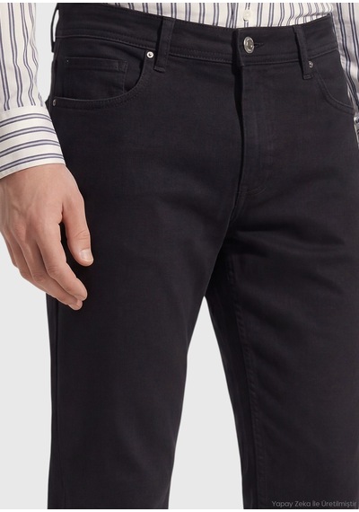 Ramsey Siyah Slim Fit Denim Pamuk Karışımlı Pantolon siyah