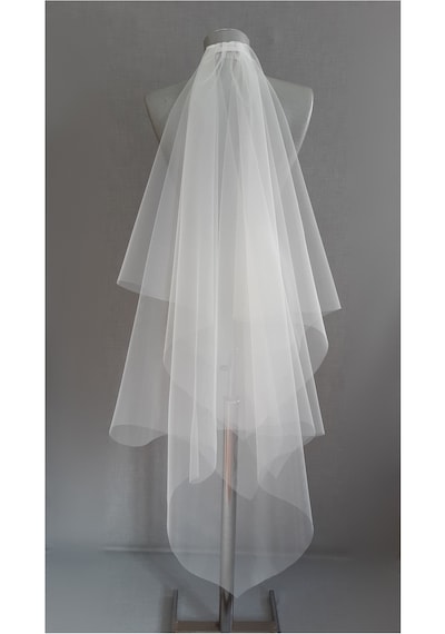 Suzanna Moda 1mt 25cm Boyunda Ucu Sivri Fildişi Krem Renk Hayal Tül Duvak