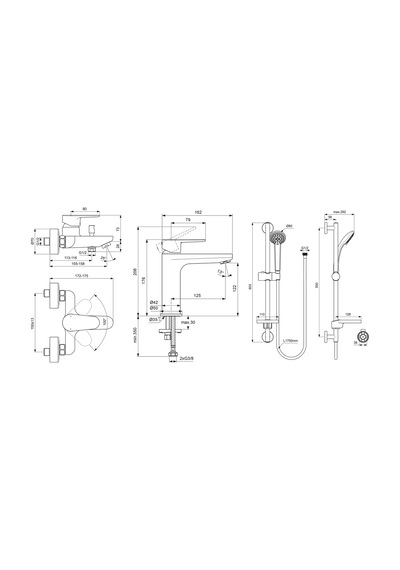 Ideal Standard Cerafine O 3 Lü Aplike Banyo Seti, Krom, 3 Parça Bc554aa+bc500aa+b9503aa Is.35.03.01.01 Krom