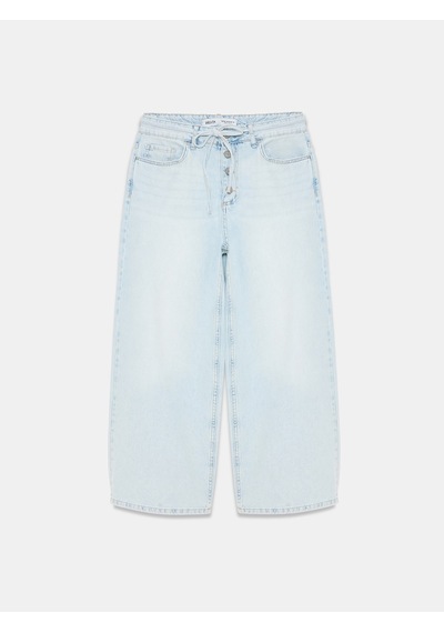 Dilvin 72345 %100 Pamuk Baggy Jean-mavi