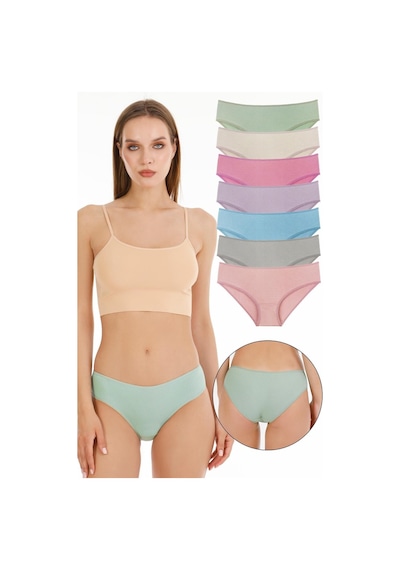 Sensu Kadın Fitilli 7'li Külot Set Karışık Renkler Kts3021 Model-5 Çok Renkli