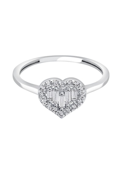 Diamond Line - Gülaylar - Beyaz Altın 8 Ayar Kalp Yüzük (527743629)