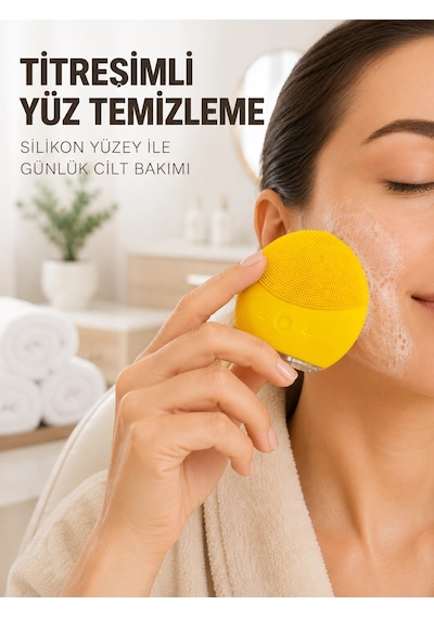 Şarjlı Silikon Yüz Temizleme Ve Cilt Bakım Cihazı Titreşimli Masaj Fırçası