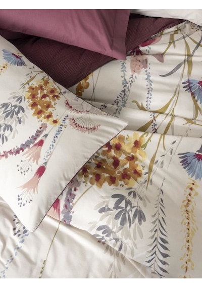 Cotton Box Çift Kişilik Modeline Nevresim Takımı Flos Bordo Çok Renkli
