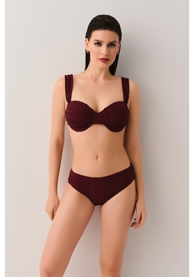 Suwen Nora Balenli Bikini Üst Sb25660080080 Mürdüm