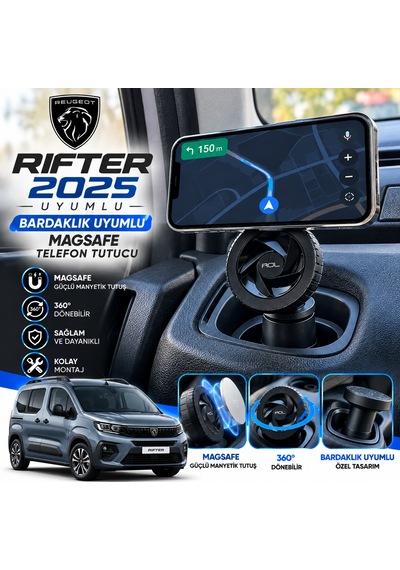 Peugeot Rifter 2018-2026 Araç Içi Premium Telefon Tutucu - Araba Telefon Tutacağı Havalandırma Için