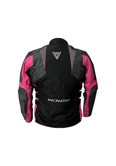 Venom Motosiklet Montu Women Tourex 4 Mevsim Ce Sertifikalı Touring Long Motor Lady Mont Siyah-pembe Çok Renkli