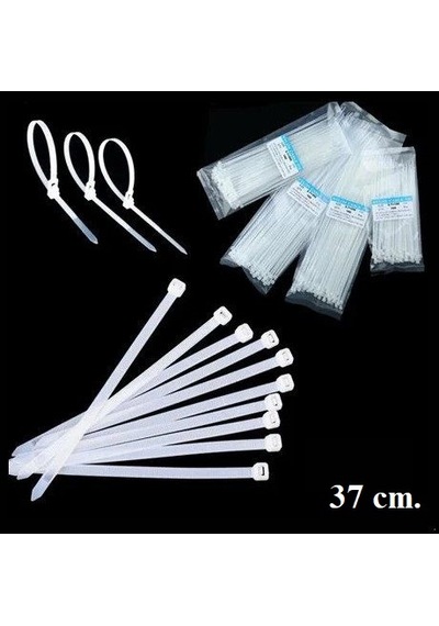 Beyaz Cırt Plastik Kelepçe 37 cm Kablo Bağı - 3.6*370mm 100 adet