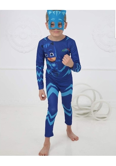 Masho Kids Baskılı Pijamaskeliler Kostümü - Pijamasks Kostümü + Maske Hediye (437815940)