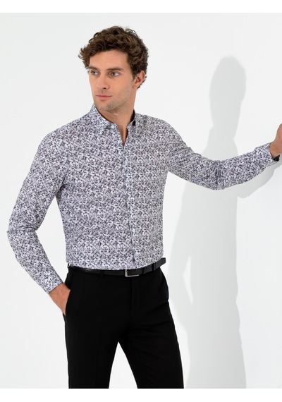 Cacharel Kırmızı Slim Fit Uzun Kollu Gömlek